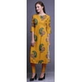 thumbnail image 4 of Bimba Printed Long Kurti Dress Straight Tunic 3/4 Sleeve Dresses For Women Top, 4 of 6