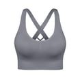 thumbnail image 2 of Women's Strong Hold Sports Bra Wireless Cross Back Yoga Lingerie, Unpadded Seamless Fitness Bustier, High Impact Running Underwear, Breathable Gathering Gym Vest, Supportive Athletic Bralette, 2 of 7