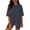 Black women's striped two piece set a1, variant on Cagogo Women's Striped 2 Piece Shorts Set Casual Summer Cruise Outfits Loose Round Neck Short Sleeve Tops Elastic Waisted Pants Boho Beach Lounge Set Tracksuit Travel Airport Clothes, Blue 2XL