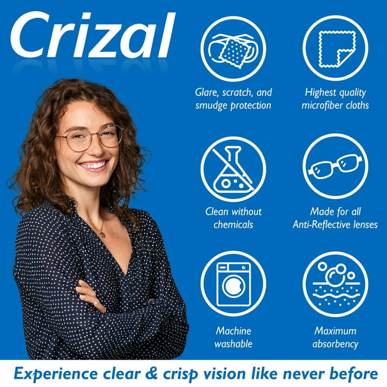 Crizal Eye Glasses Lens Cleaner Spray And Microfiber Cleaning Cloth for  Anti Reflective Lenses - 1 Pack 