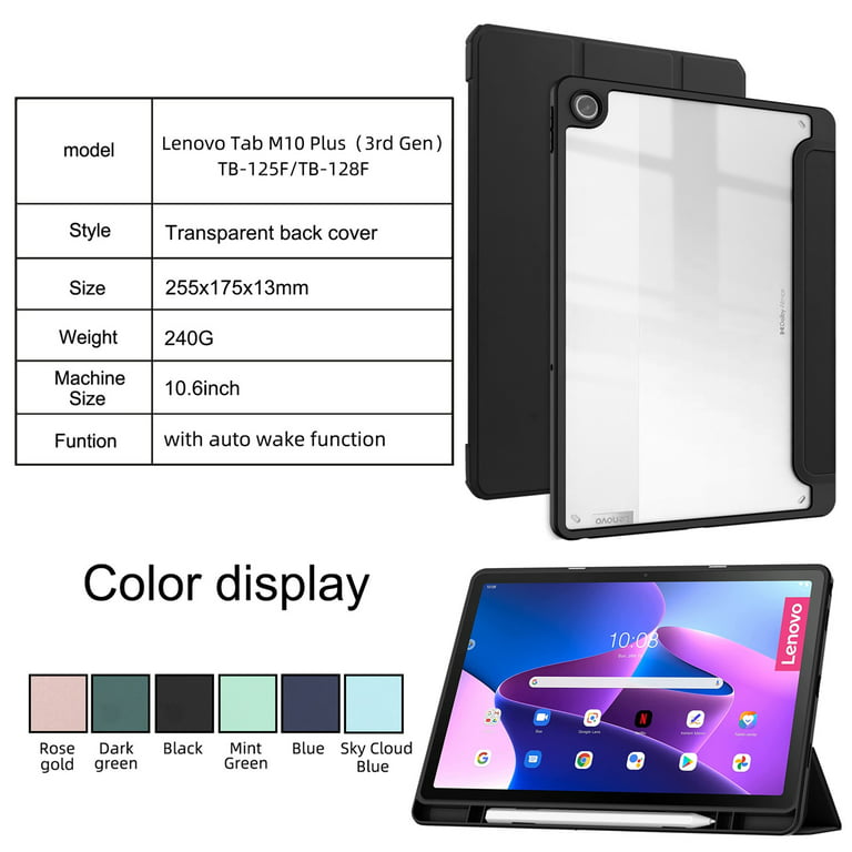 Uucovers Case for Lenovo Tab M10 Plus Case 10.6 inch 2022 3rd Gen, Slim Lightweight [Viewing & Typing Stand] [Pen Holder] [Auto Wake/Sleep] Smart