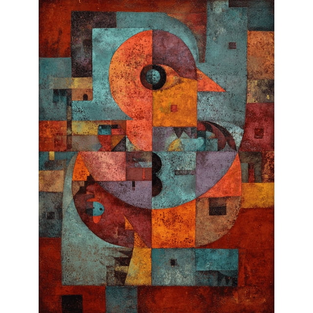 Qisvanset Autumn Geometric Landscape Canvas Print 12x16 Inch Hallway Decor