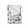 thumbnail image 2 of Geometric Circle Soft Flannel Fleece Throw Blanket, Abstract Various Round Pattern with Reflections in Minimalist Design, Cozy Plush for Indoor and Outdoor Use, 50" x 60", Black White, by Ambesonne, 2 of 6