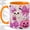 Orange, variant on Pink Pumpkin Ghost Accent Mug, 11oz Ceramic Coffee Cup for Halloween