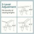 thumbnail image 5 of 2-Level Foldable Clothes Drying Rack with Height-Adjustable Wings, Free-Standing Laundry Rack Clothes Dryer, 33 Drying Rails, and Sock Clips, 5 of 5