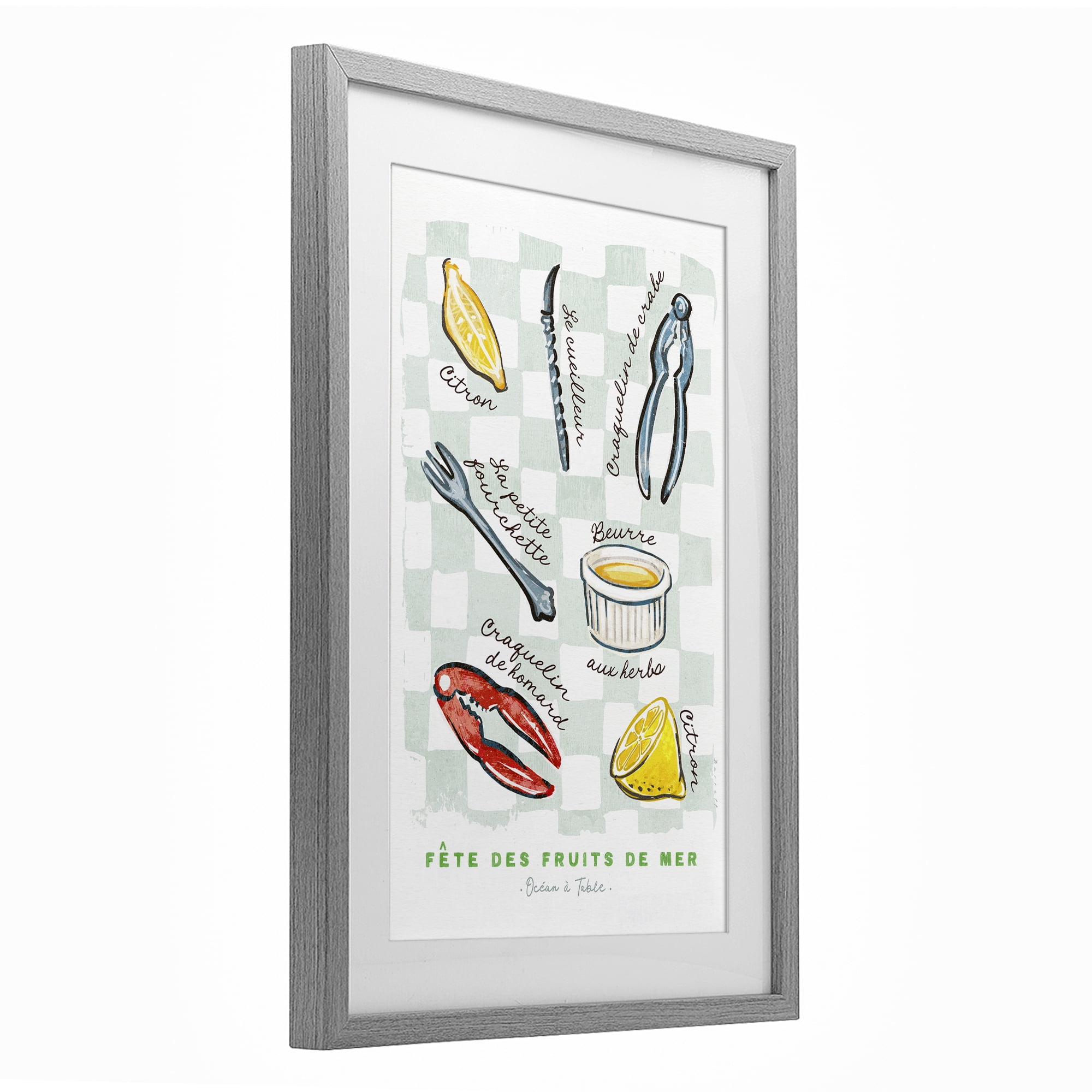 Stupell Industries Modern French Bistro Gray Framed Print Under Glass, design by Chad Barrett