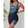 thumbnail image 2 of Charmo Women's One Piece Swimsuits Boyleg Shorts Full Coverage Slimming Bathing Suits Athletic Racerback Modest Swimwear, 2 of 5