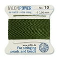 thumbnail image 5 of Griffin Nylon Bead Cord Perlseide – Olive Color – Size 10 (0.90mm) – 2 Meters per Card – Stainless Steel Needle Attached – for Knotting Pearls, Gemstones, Crystals and Beads, 5 of 5