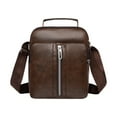 thumbnail image 2 of Men's Genuine Leather Crossbody Bag with Multiple Compartments, Stylish Chest Shoulder Sling Bag for Travel Work Daily Use, 2 of 6