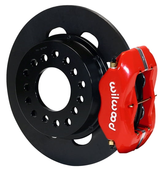 NEW WILWOOD DRAG RACING REAR DISC BRAKE KIT, 11.44" ROTORS,RED 4 PISTON