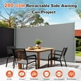 thumbnail image 3 of NAWAY 71'' x 236'' Retractable Side Awning, 280 GSM Retractable Folding Privacy Screen Waterproof & UV-Resistant Privacy Awning for Outdoor-Light Grey, 3 of 6