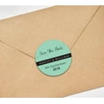 thumbnail image 3 of Darling Souvenir Round 45 Pcs Custom Save The Date Stickers Personalized Wedding Bride Groom Names And Date Envelope Seals - Mint, 3 of 4