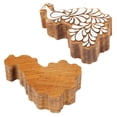thumbnail image 3 of IBA Indianbeautifulart Textile Printing Block Peacock Hand Carved Wooden Stamp Wood Block Printing Textile Stamps For Fabric/ Pottery Blocks- 3 Inch, 3 of 7