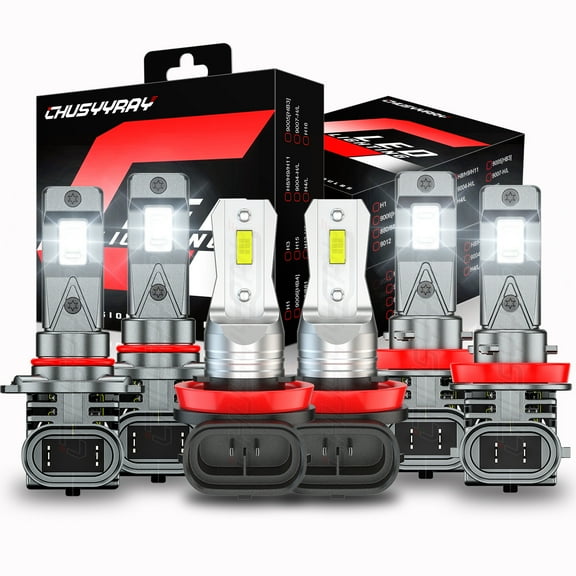 Fit for Toyota Highlander 2014-2019 LED Headlight Hi/Lo Beam Fog Light Bulbs Combo Kit 6Pcs