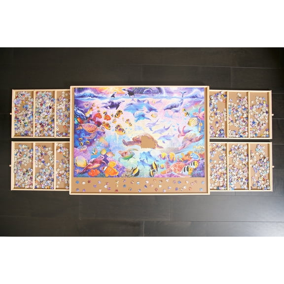 Buffalo Games - Wood Puzzle Table - Jumbo Size Fits Up to 2000pc Jigsaw Puzzles