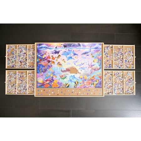 Buffalo Games - Wood Puzzle Table - Jumbo Size Fits Up to 2000pc Jigsaw Puzzles