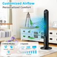 thumbnail image 2 of GOFLAME Tower Fan with Remote Control, 42" 80° Oscillating Quiet Cooling Fan with 3 Wind Modes, LED Control Panel and 12H Timer, Portable Bladeless Standing Fan for Bedroom Living Room Office (Black), 2 of 18