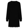 thumbnail image 6 of HAPIMO Women's Dress Crew Neck Long Sleeve Loose Button Down Side Pockets Modern Elegant Dress Comfortable Daily Use Black L, 6 of 7