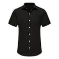 thumbnail image 1 of Blusas de Manga Corta para las Mujeres Casual Cuello en V Botón Sólido Suéter Camiseta, Ligero Poliéster Verano Y Primavera Blusa de Moda para el Uso Diario, 1 of 4