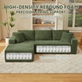 thumbnail image 5 of Cloud Sectional Couch,Modern Modular Sleeper Sectional Sofa with Deep Seat,Corduroy Boneless Couches with L-Shape Chaise for Living Room, Bedroom, Apartment (Green, Left Facing Chaise), 5 of 6