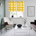 thumbnail image 4 of Yellow Plaid Kitchen Curtains Small Short 39 Inch Length, Watercolor Grid Checker Gingham Farmhouse Grommet Bedroom Living Room Curtains, Light Filtering Cafe Curtain Drapes 2 Panels Set 55''x39'', 4 of 9