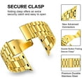 thumbnail image 3 of Fitlink Stainless Steel Metal Band for Apple Watch 45/44/42/41/40/38mm, Apple Watch Band Bracelet for Apple Watch Series 7 Apple Watch Series 6 Apple Watch Series 5/4/3/2/1(Gold-42mm/44mm), 3 of 6