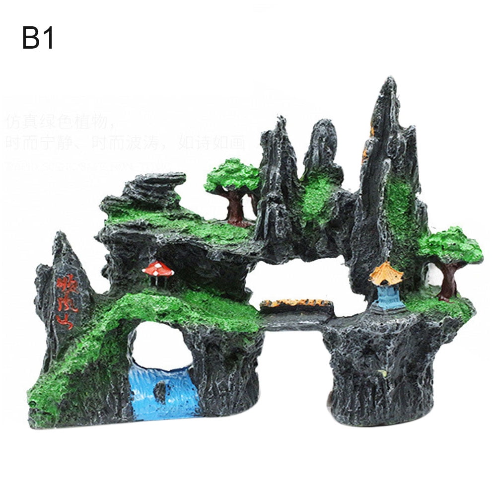 置物 Adam Flmtop Resin Simulation Rockery Artificial Hill Aquarium Fish Tank