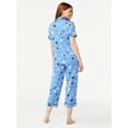 thumbnail image 4 of Joyspun Women's Notch Collar Top and Capris Sleep Set, 2-Piece, Sizes S to 3X, 4 of 4