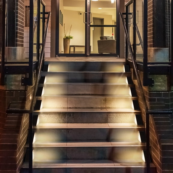 Solar Stair Lights 8‑Pack, Triangle LED Step Lights, IP67 Waterproof Outdoor Solar Deck Lights for Stairs, Patio, Walkway (Warm White)