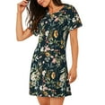 thumbnail image 2 of Easygdp Chemise de Nuit Florale Aquarelle pour Femmes Manches Courtes Chemise de Nuit Décontractée Imprimée, 2 of 6