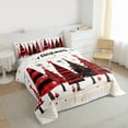 thumbnail image 3 of Manfei Graffiti Xmas Tree Queen Comforter Set,Merry Christmas Bedding Sets,Red Black Ink Bedding Comforter Set For Girl Kids,Ultra Soft Home Decor Reversible,3-Piece, 3 of 8