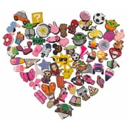 100PCs Random Shoe Charms for Croc, Non-Reapeat Decorations for Croc Clog, Suitable for Kids, Boys, Girls, Men, Women