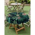 thumbnail image 4 of Outdoor Tablecloth with Umbrella Hole for Patio/Picnic/Party/Camping, Tropical Plants Waterproof Table Cloth Round Cover Washable, Summer Watercolor Green Palm Leaves (Dia 54"), 4 of 8