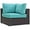 Turquoise, variant on Modway Convene Aluminum and Rattan Outdoor Patio Corner in Espresso/Turquoise