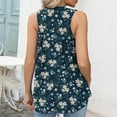 thumbnail image 4 of Drses Women's Tank Tops Fashion Women's Casual Sleeveless Print Round Neck Fold Top Blouse Tank Top Womens Summer Tops, 4 of 7