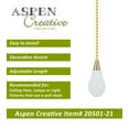 thumbnail image 3 of Aspen Creative 20501-21, 12" White Finish Wooden Knob Pull Chain with Metal Top in Polished Brass, 3 of 8