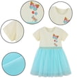 thumbnail image 2 of LYMAYTER 2-7 Y Girls Kids Sweet Princess Dresses Baby Summer Tulle Short Sleeved Tutu Toddler Printed Sundress, 2 of 8