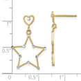 thumbnail image 4 of 14k w/ RH Diamond-Cut Heart and Star Post Dangle Earrings TE913, 4 of 4