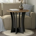 thumbnail image 2 of COZAYH Farmhouse Round End Table with Criss-Cross Wood Legs, Rustic French Country Side table for Dinning or Living Room, Modern, Black, Natural Wood, 2 of 9