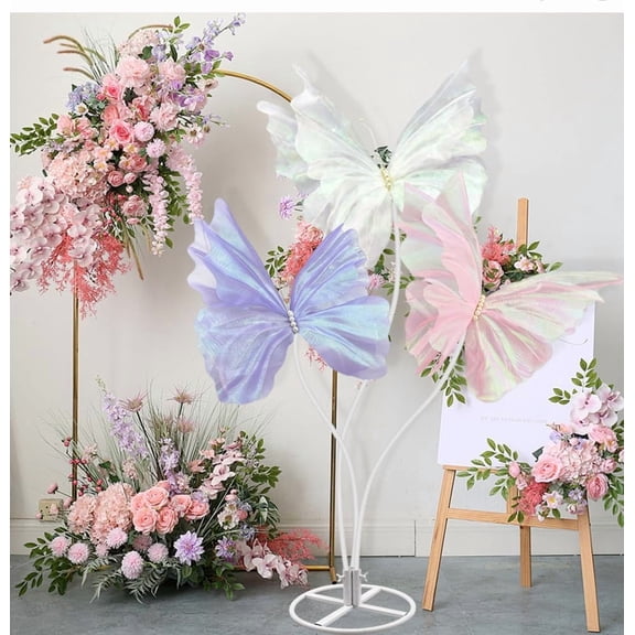 5.5ft Giant Butterfly Decoration with Stand Base Artificial Silk Gauze Butterfly Decoration for Wedding Outdoor Party Birthday Home Garden Backdrop Decorations$$Home Decor, Kitchen, & Other