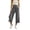 j1-Grey, variant on Womens Pants Casual Solid Color Cropped Wide-Leg Pull-On Culottes Female Mid Elastic Waist Loose Soft Daily Breathable Comfortable Pants With Pockets,XL