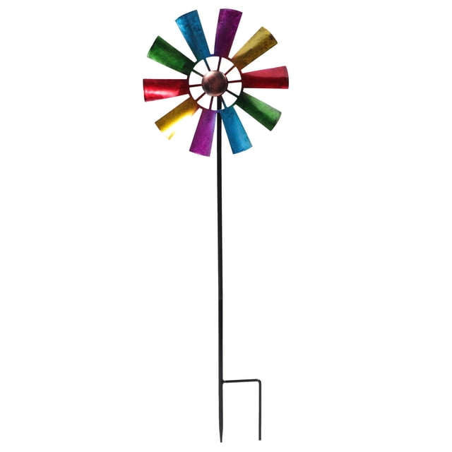 Shisuyan Iron Art Windmill Garden Ground Inserted Pinwheel Outdoor Rotatory Windmill
