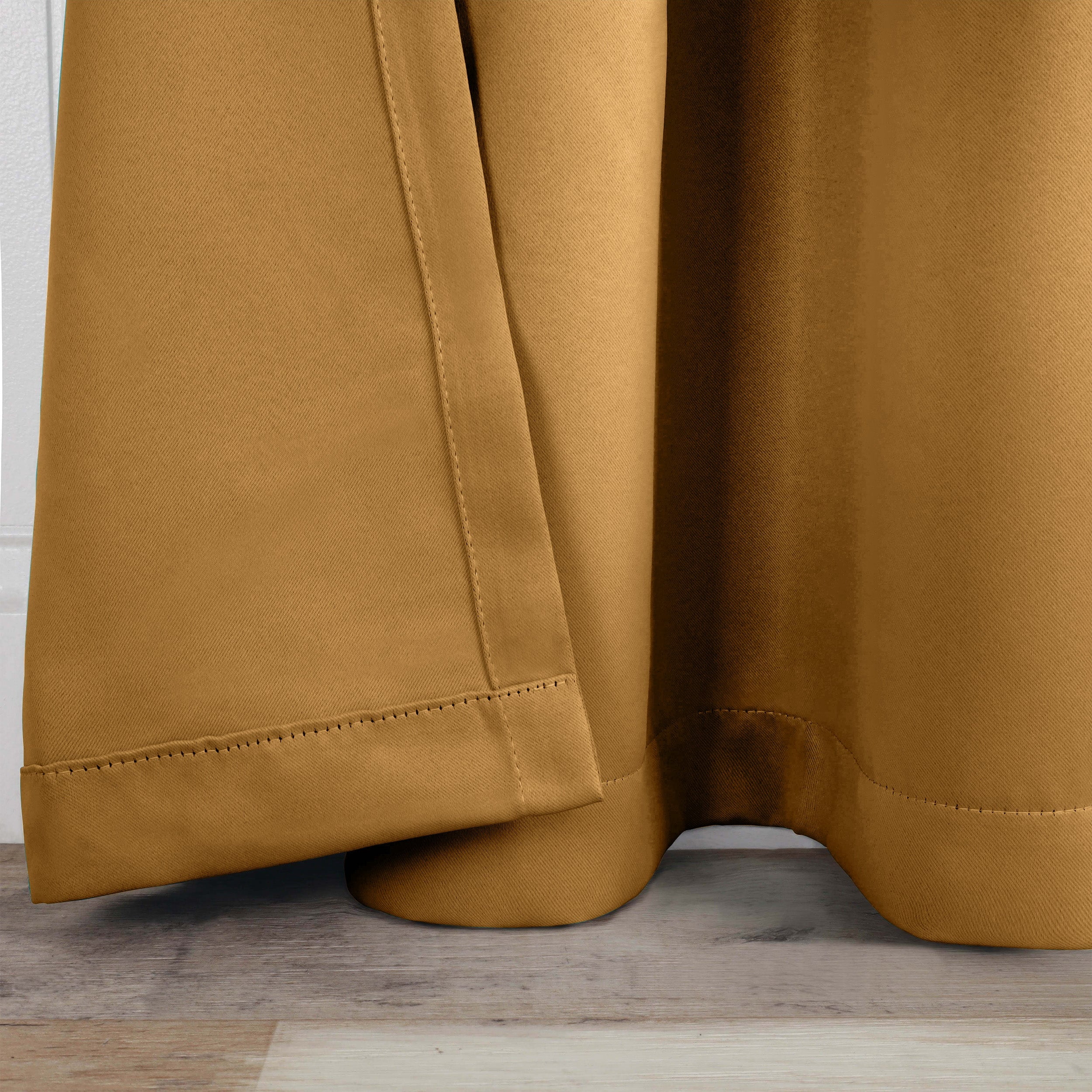 Superior Blackout Solid Light Filtering Grommet Curtain Panel Set, 46" x 84", Caramel Brown