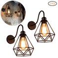 thumbnail image 3 of Industrial Wall Sconce Vintage Wire Cage Wall Light Rustic Wall Light Fixture for Bedroom Nightstand Porch, 3 of 8