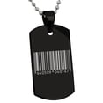 thumbnail image 2 of Stainless Steel Hitman Barcode Engraved Dog Tag Pendant, 2 of 4