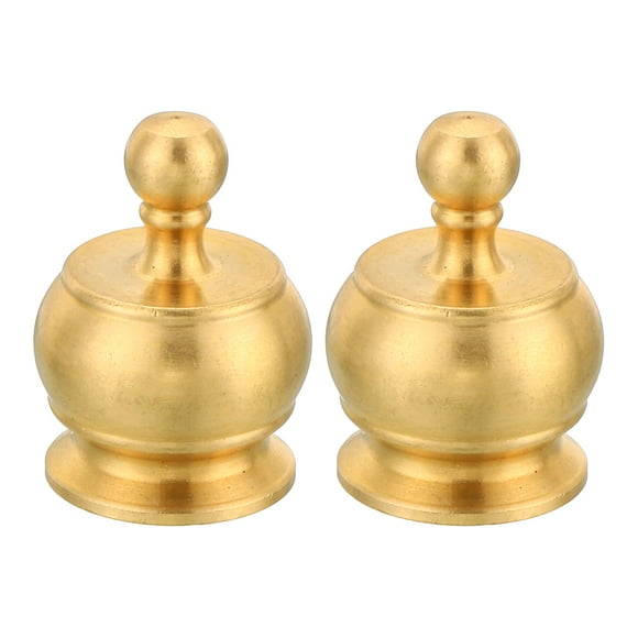 Unique Bargains M10 Thread Lamp Finial Cap Knob Brass Lamp Shade Harp Top Screw Caps Decoration Light Fixture 17x23.5mm 2 Pack