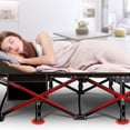thumbnail image 4 of Oversized XXL Folding Camping Cot, 78" L x 32" W x 18" H Comfortable Sleeping Cots with Steel Tube and Carry Bag, Portable Travel Cots with Double Layer Oxford for Home, Office and Outdoor Beach, 4 of 5