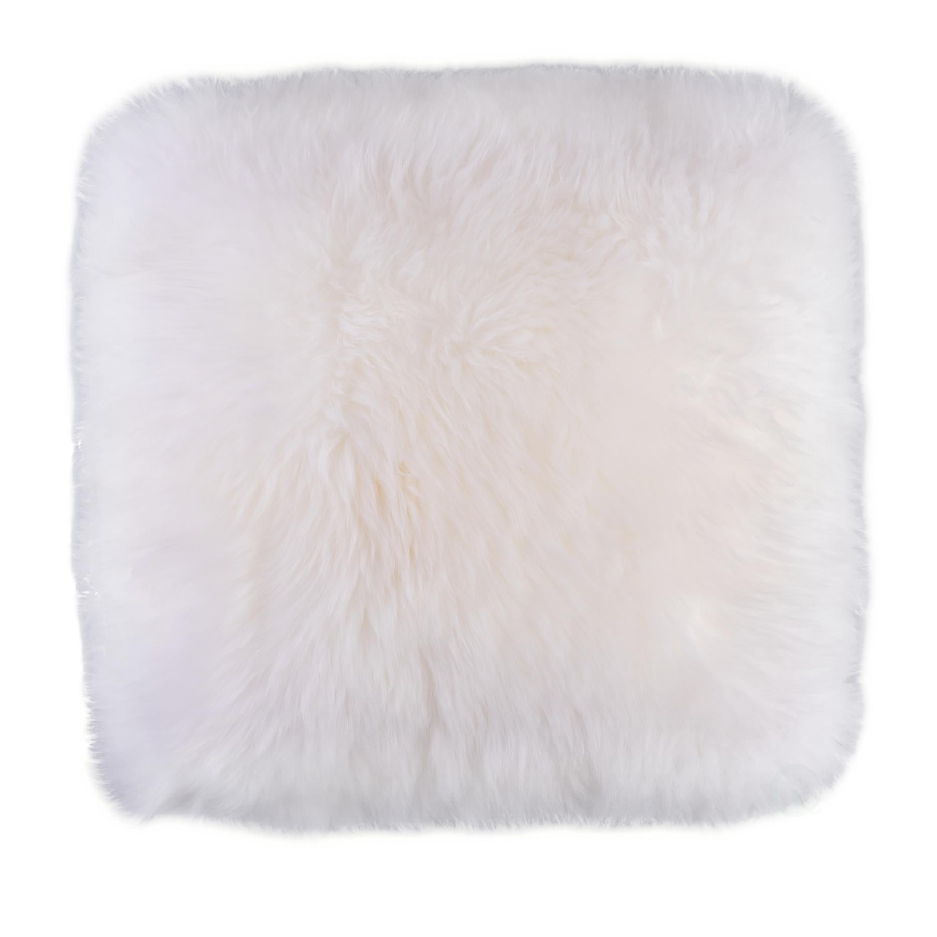 Genuine Australian Lamb Fur Sheepskin Square Pillow Cover 16 In White Walmart Com Walmart Com