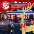 thumbnail image 4 of Lighted Christmas Decoration Deer 3 Piece, HOYECHI Light up Christmas Decor Reindeer Family Set for Indoor Outdoor Front Yard Porch with LED Lights, Plug, Ground Stakes - Gold, 4 of 11