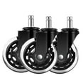 thumbnail image 1 of Office Rubber Chair Casters Replacement, 3 Inch Heavy-Duty Computer Gaming Desk Caster Wheels Smooth & Safe Rolling For ,Reliable, 1 of 6